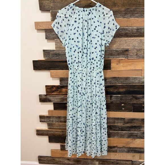 BELLA DAHL Flutter Raglan Maxi Tier Dress in Seaspray Dots Sz S - Picture 4 of 10